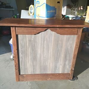 Rustic Wood Bar Cart Console - Brown and Gray